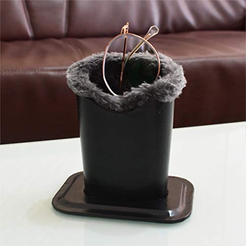 Baitaihem Pack of 2 Plush Lined Eyeglasses Holder Stand Protective Glasses Case For Desks Or Nightstands(Black and Gray) - Image 4
