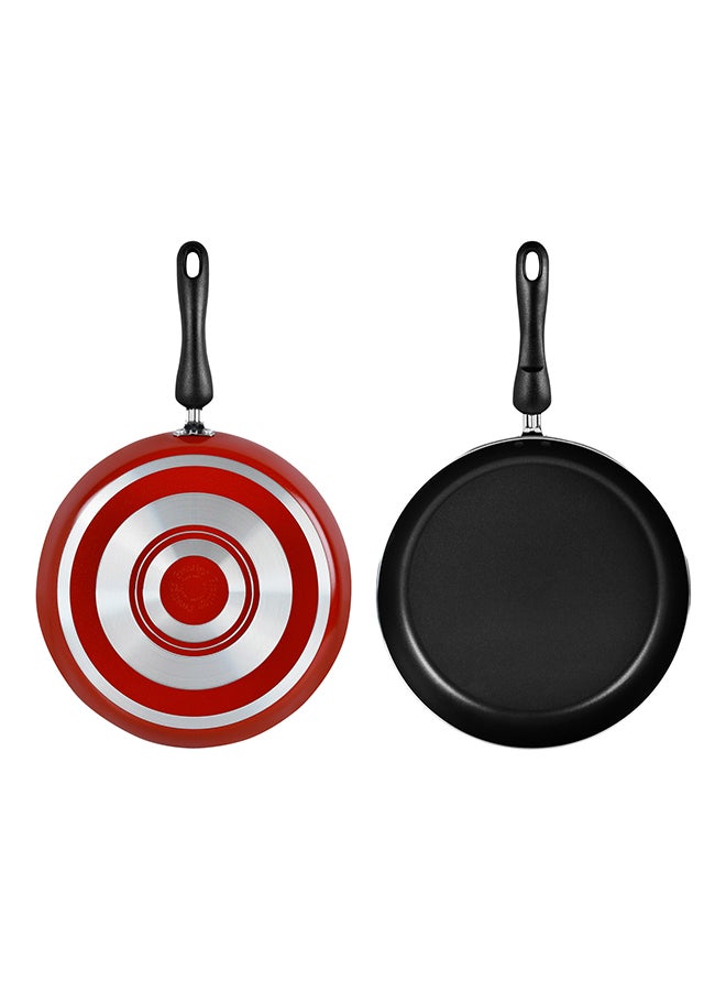 Prestige 17-Piece Classique Pro Aluminium Non Stick Interior Durable & Light Weight Cookware Set Includes 14 cm Sauce Pan, 24 cm Covered Casserole, 24 cm Covered Casserole, 30 cm Covered Stock Pot, 24 cm Open Fry Pan, 28 cm Open Fry Pan, 25 cm Concave Tawa, 3 Pieces Knife Block Set, 3 Pieces Kitchen Toolset, Chopping Board Red - Image 3