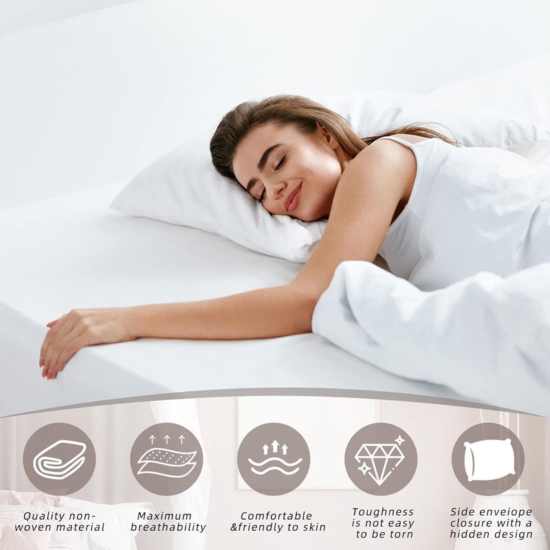 Odluzy 50 Pieces Disposable Pillowcases, Single Use Pillow Case, White Pillow Case with Envelope Closure, Standard Size Spa Pillow Covers, Against Stains and Spills for Hotel/Travel (21 x 31.5 Inches) - Image 2