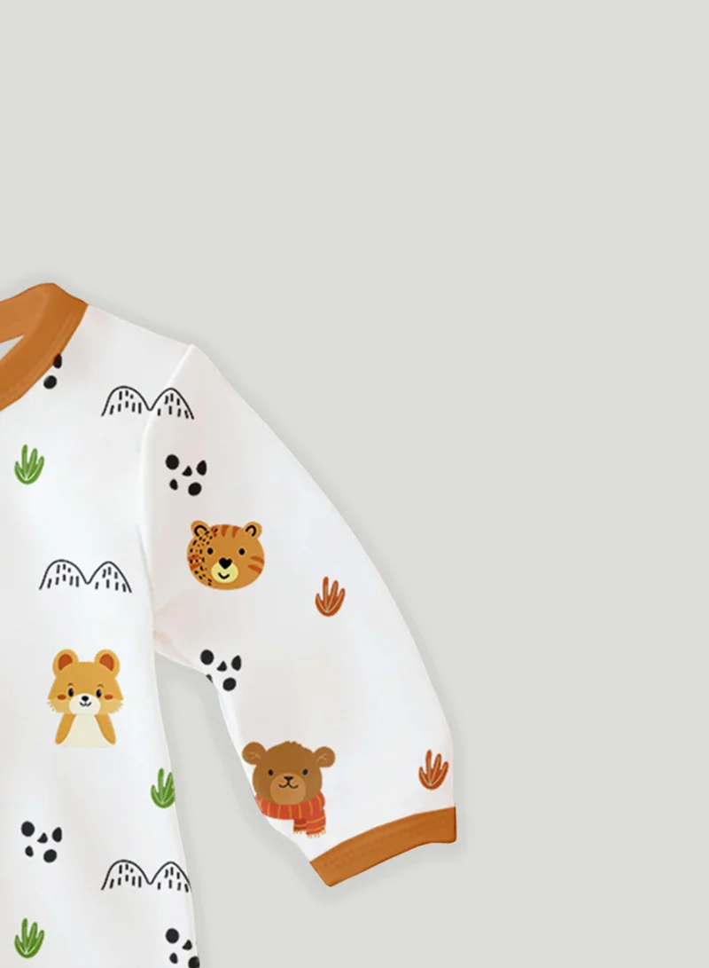 لؤي 100% Cotton Full Sleeves Baby Printed Romper,Sleepsuit for Baby Girls & Boys,_(Pack of 3) 3-6 M