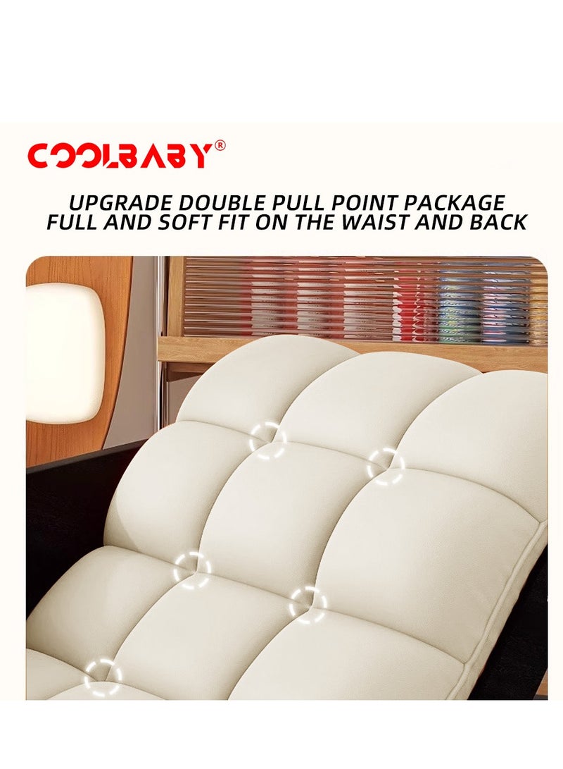 كول بيبي CoolBaby Outdoor Rocking Chair, Moon Shaped Rocking Chair, Indoor Sofa Chair for Bedroom, Living Room, Porch, Garden, Lawn - Beige - Image 4