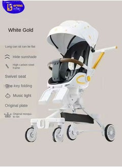 Stroller for Toddlers, Lightweight Baby Pushchair with Reversible Seat and Adjustable Backrest, Compact Stroller with Adjustable Handles,Shade Cloth,Detachable Dining Plate and Safety Belt (Black)