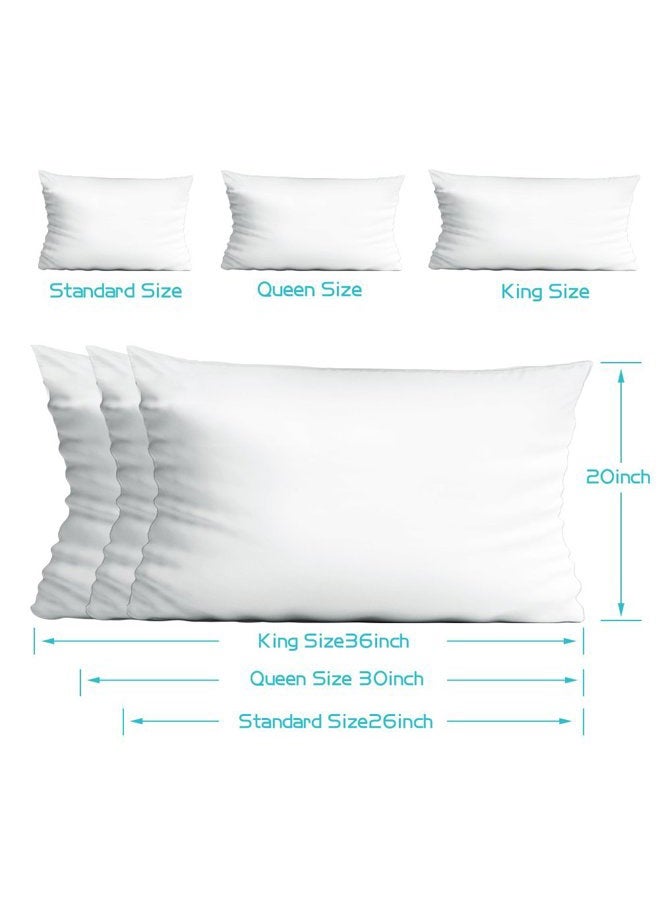 CAROMIO 4-Pack Zippered Pillow Protectors, Premium 400 Thread Count 100% Egyptian Cotton White Zippered Pillowcases Pillow Covers, Queen - Image 4