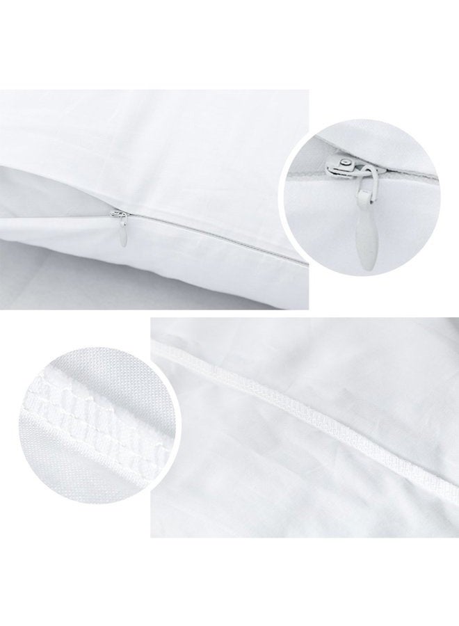 CAROMIO 4-Pack Zippered Pillow Protectors, Premium 400 Thread Count 100% Egyptian Cotton White Zippered Pillowcases Pillow Covers, Queen - Image 2
