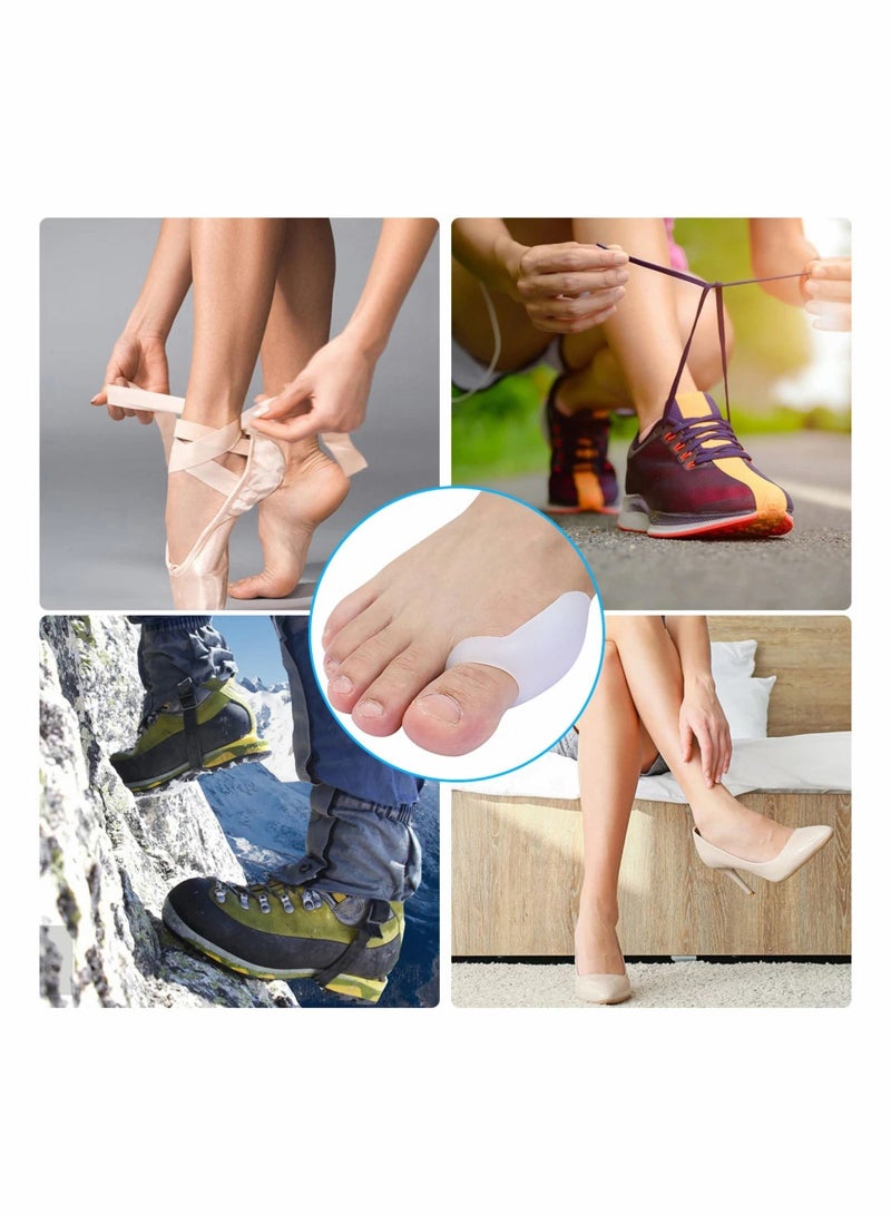Excefore واقيات جل بونيون لحماية إصبع القدم الكبير، 10 عبوات من وسائد بونيون ووسائد، واقي بونيون لإصبع القدم الكبير، يخفف آلام القدم الناتجة عن الاحتكاك والفرك والضغط - Image 4