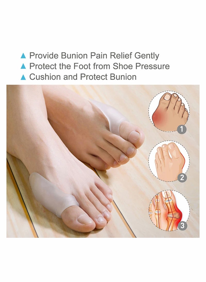Excefore واقيات جل بونيون لحماية إصبع القدم الكبير، 10 عبوات من وسائد بونيون ووسائد، واقي بونيون لإصبع القدم الكبير، يخفف آلام القدم الناتجة عن الاحتكاك والفرك والضغط - Image 2