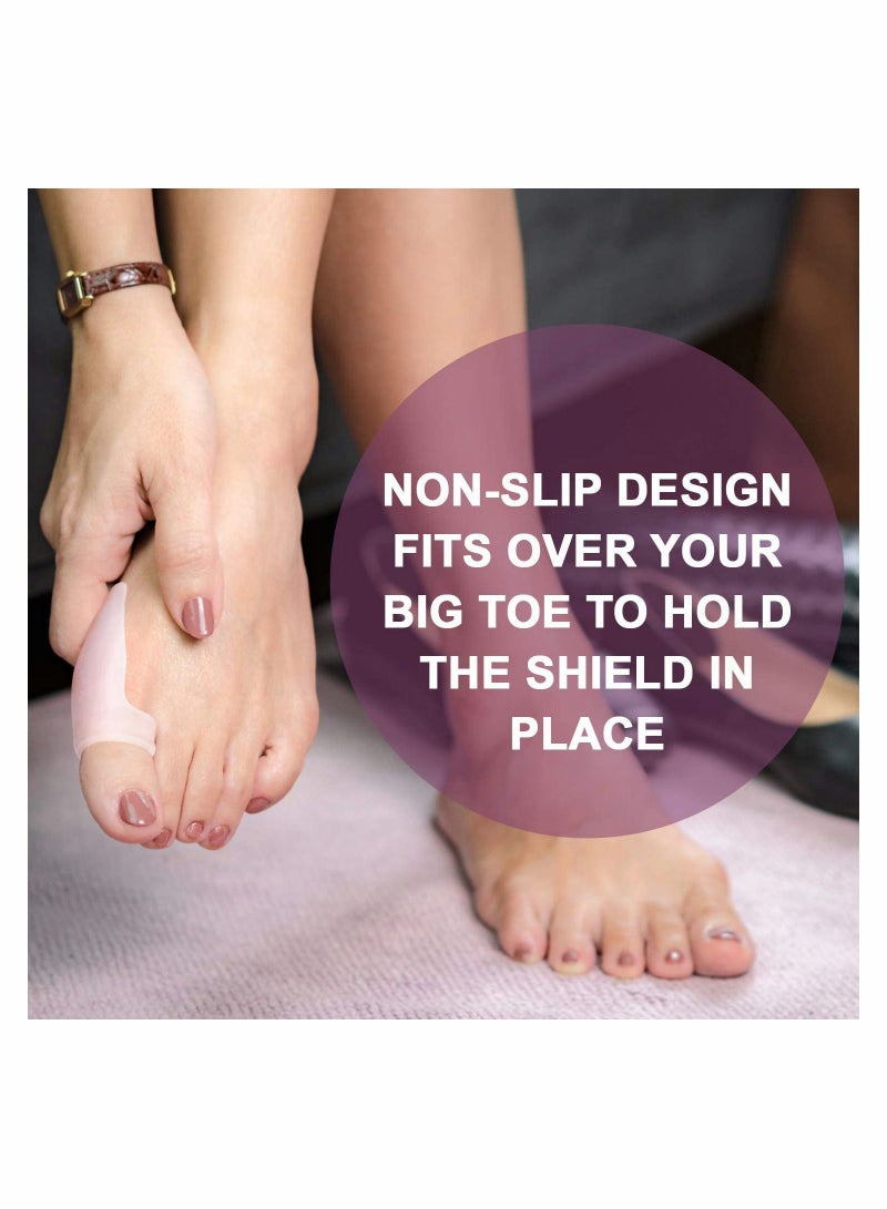Excefore واقيات جل بونيون لحماية إصبع القدم الكبير، 10 عبوات من وسائد بونيون ووسائد، واقي بونيون لإصبع القدم الكبير، يخفف آلام القدم الناتجة عن الاحتكاك والفرك والضغط - Image 5