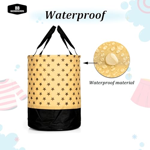 BB BACKBENCHERS Heavy Duty Laundry Basket | Large Round Collapsible Storage Hamper | for Blankets, Toys & Laundry | Foldable Home Organizer for Dorm, Apartment | Brown - Image 5