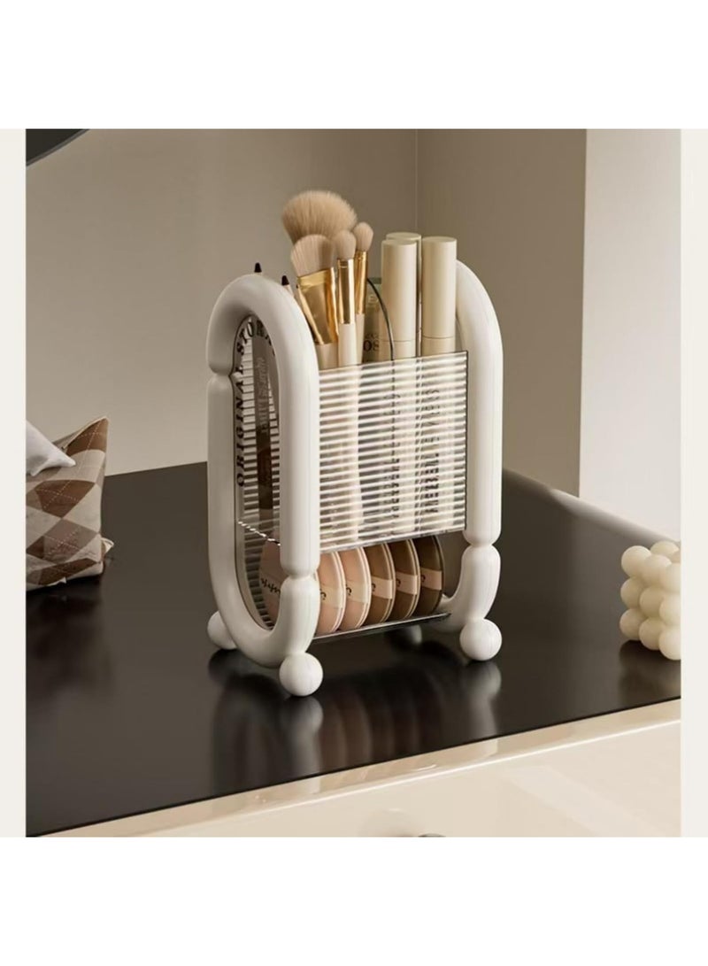 Arabest Makeup Brush Holder Cosmetic Tool Storage Makeup Brush Organizer for Powder Puff Brush Eyeliner Bathroom Counter Dresser Bedroom Storage (Black) - Image 3