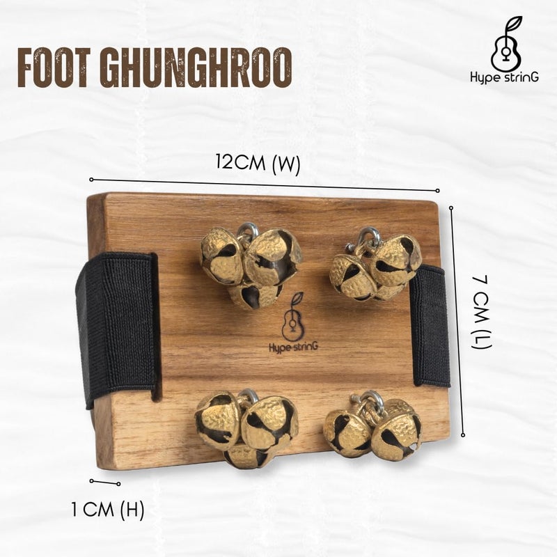 Hype String Ghungroo With Wooden Base and Brass Ghungroo || Perfect for Cajon, Guitar or Other Instruments Players - Image 3