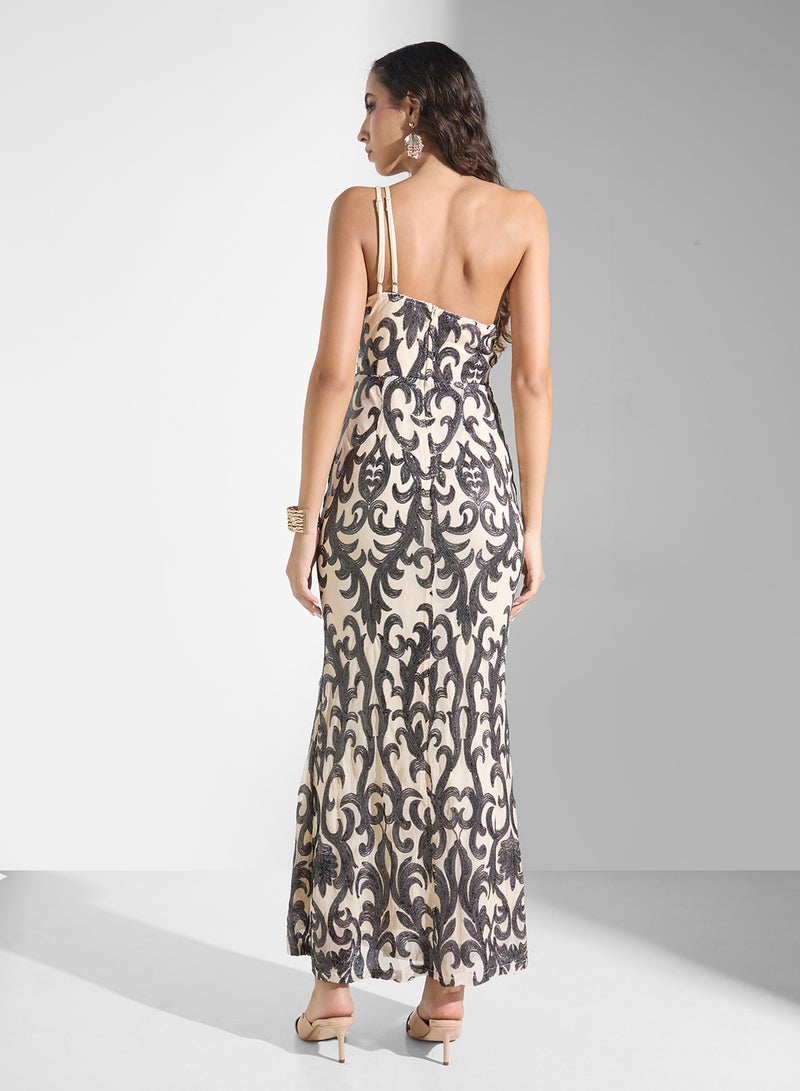 Ginger Patterned One-Shoulder Dress  - Image 2