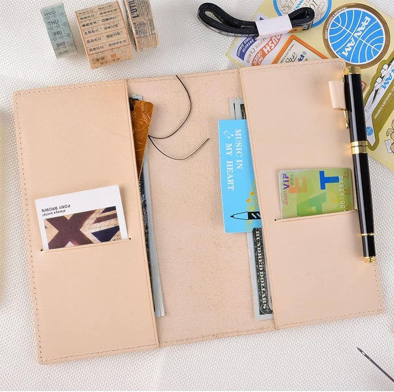 woobles Notebooks for School A5 Notebook Cover Handcrafted Leather Journal Notebook Cover Stationery Cover for School Business (A5) 32.5*22cm - Image 2