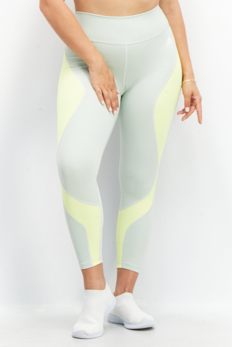 Adidas Women Tight Fit Essential Training 7/8 Leggings, Light Green Combo - Image 1