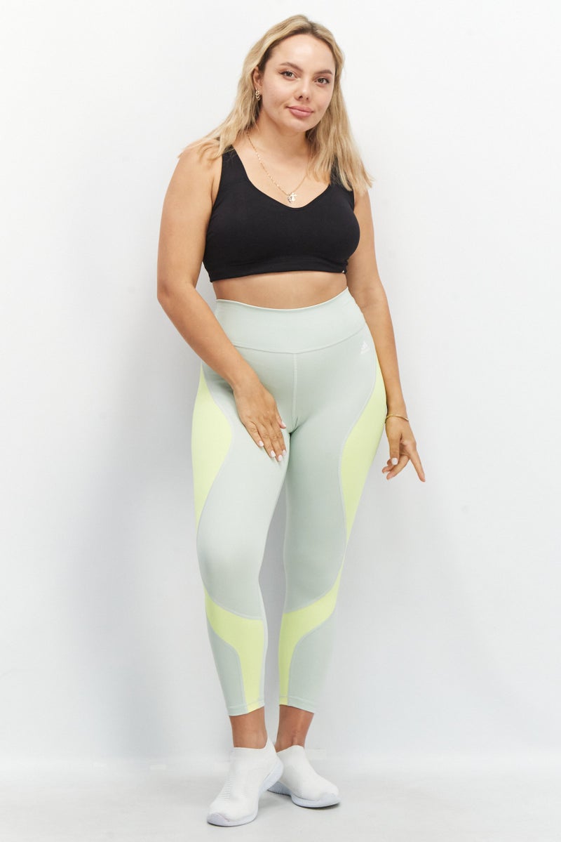 Adidas Women Tight Fit Essential Training 7/8 Leggings, Light Green Combo - Image 4