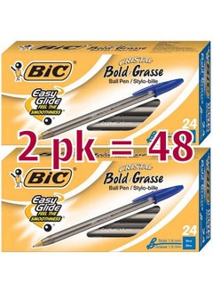 Bic Cristal Bold 1.6 Mm Ball Pen Blue Pack Of 48 (Msbp241Bex2)  - Image 1