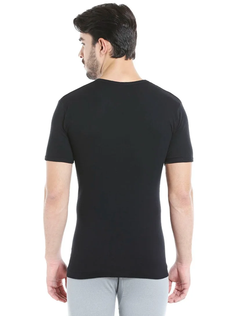 BYC MEN'S U-NECK COTTON UNDERSHIRT (PACK OF 3) - BLACK