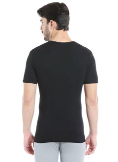 BYC MEN'S U-NECK COTTON UNDERSHIRT (PACK OF 3) - BLACK  - Image 5