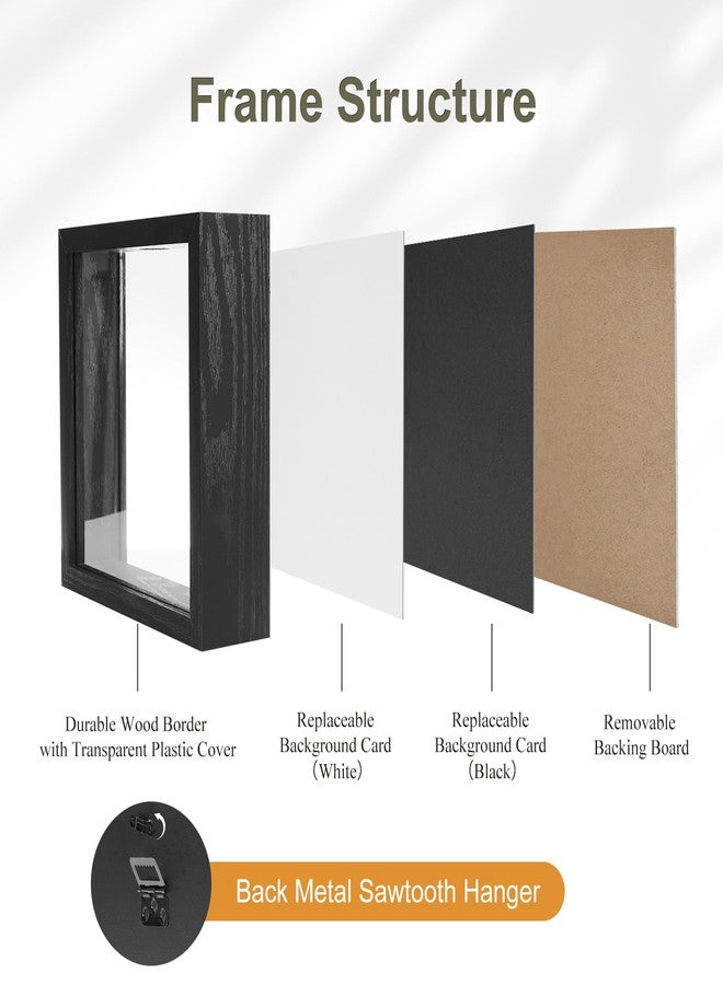 هاوس داي صندوق سفر HOUSE DAY 8x8 مع فتحة، صناديق أرشيفية علوية لحفظ الذكريات، إطار سفر Life in A Box للصور والمقتنيات وبطاقات الرياضة وسدادات زجاجات النبيذ، أسود - Image 5