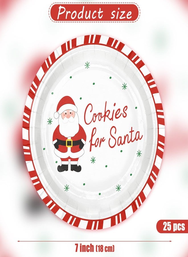 WRAPAHOLIC أطباق ورقية عيد الميلاد WRAPAHOLIC 25 قطعة - 7 بوصة لسانتا أطباق قابلة للتصرف أطباق حلوى زخرفية لعيد الميلاد لوازم طاولة الحفلات ديكور الطاولة - Image 2