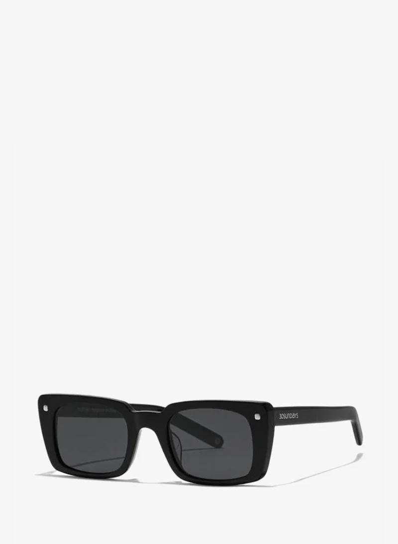 30Sundays THAT'S WOW Women Gray Sunglasses - Frame Material: Acetate - Lens Color: Gray- Frame Color: Black - Full Rim