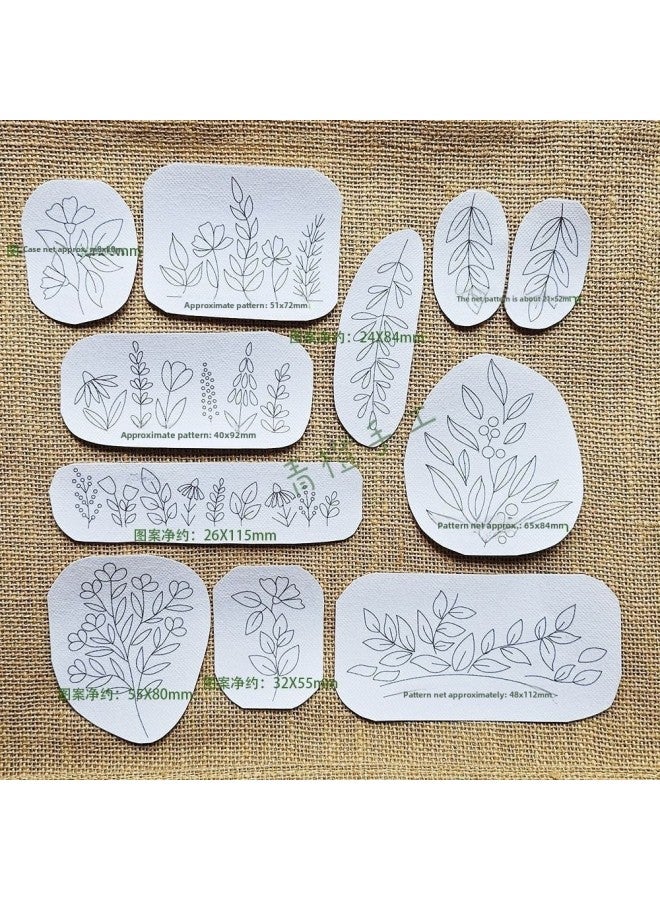 Clothes Embroidery Sticker Hand Embroidery Clothes Sweater Belt Figure Water Soluble DIY Material T-shirt Jeans Embroidered Back Adhesive Sticker-Color:Style 3 Leisurely Smile 11 Patterns (excluding Lines)  - Image 4