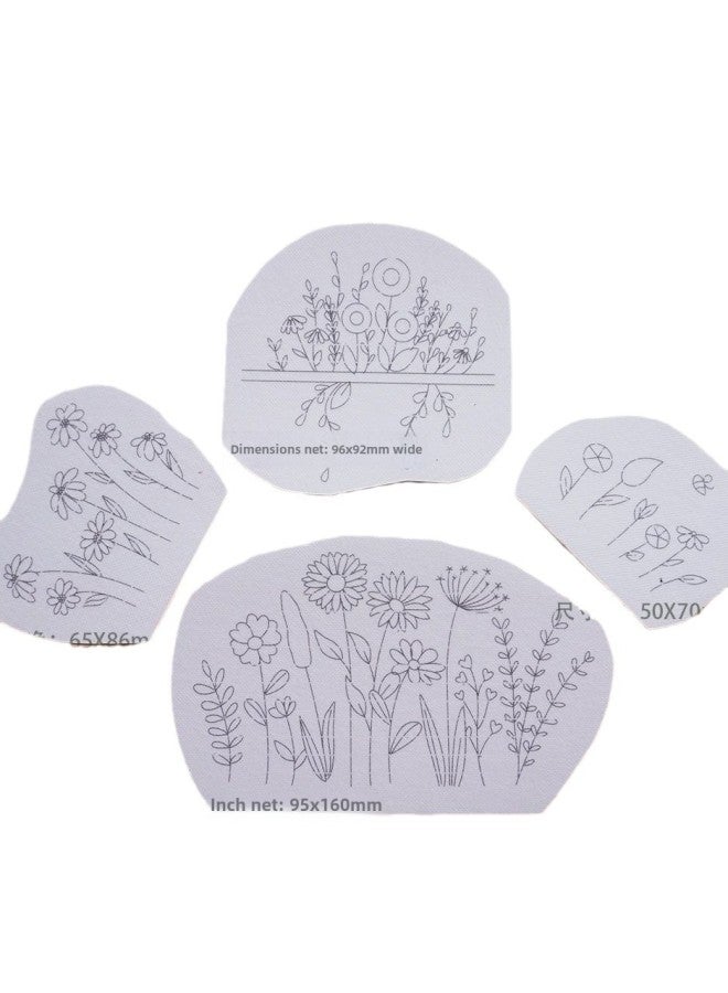 Clothes Embroidery Sticker Hand Embroidery Clothes Sweater Belt Figure Water Soluble DIY Material T-shirt Jeans Embroidered Back Adhesive Sticker-Color:Style 3 Leisurely Smile 11 Patterns (excluding Lines)  - Image 5