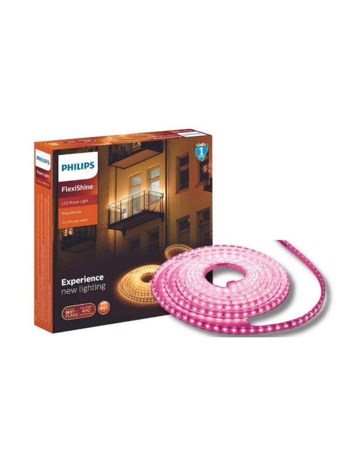 PHILIPS FlexiShine 5 Meter Plug n Play LED Rope Light (Pink) - Waterproof (IP65 Rated) and Flexible