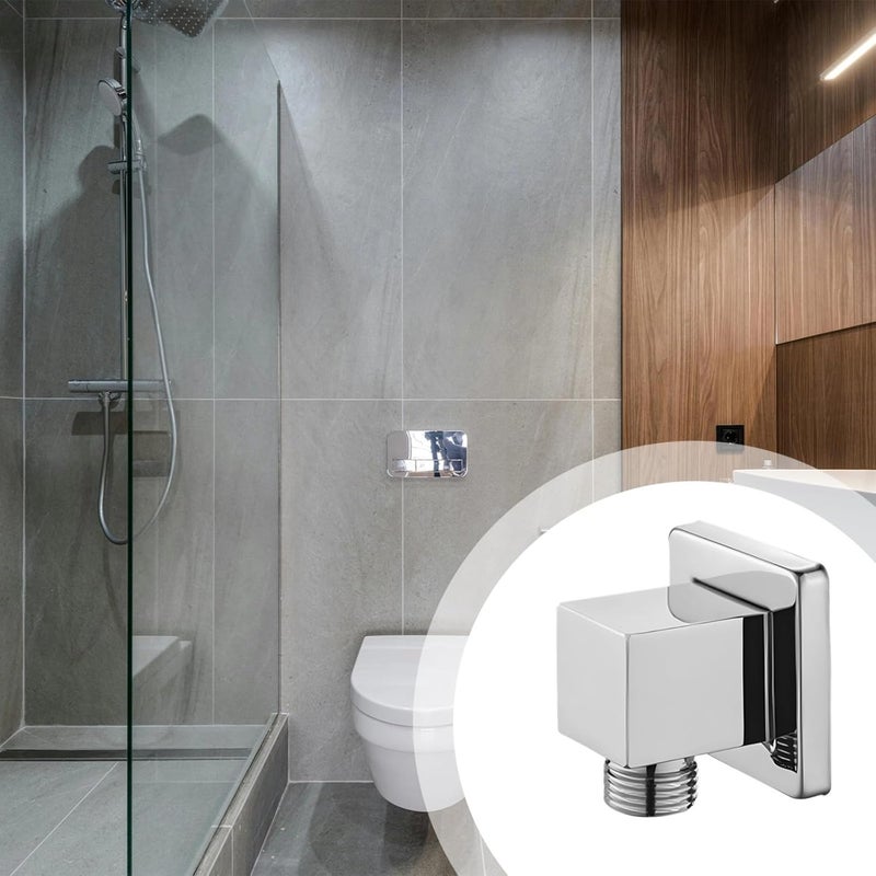 Wall-Mounted Shower Holder, Handheld Shower Faucet Mount, G1/2 Connection, Chrome-Plated Brass, Simple Setup, Compact Anti-Corrosion Design, Perfect for Bathroom Use - Image 4