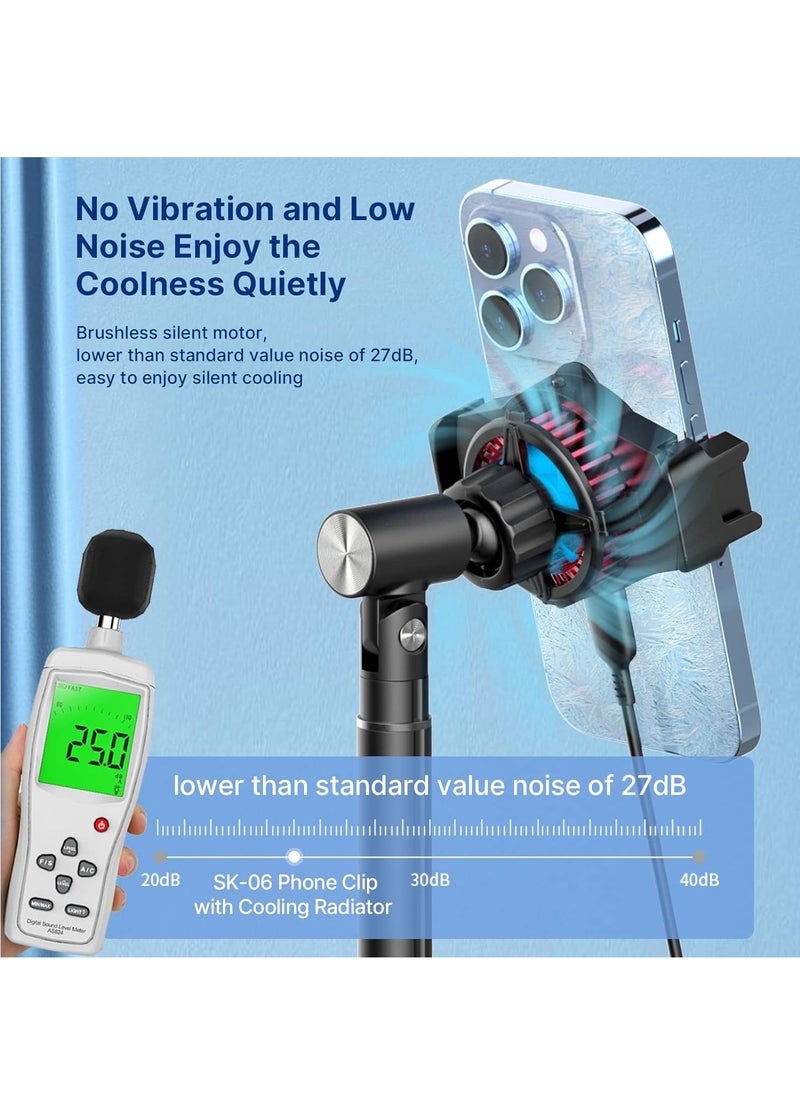 Ulanzi - Cell Phone Stand with Phone Cooler, Desktop Phone Live Streaming Solution with Phone Cooling Fan, Height Adjustable Phone Cooler Stand Compatible with All Mobile Phones, iPhone and Android - Image 1