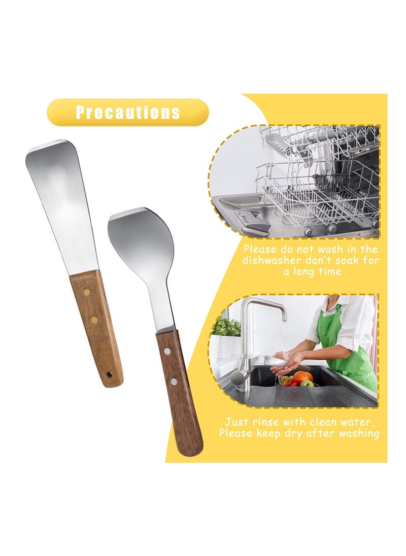 Generic - Ice Cream Shovel, Ice Cream Scoop, 2 PCS Stainless Steel Ice Cream Shovel, with Wooden Handle, Dessert Spade, Butter Cutter, Flat Ice Cream Metal Spade, for Dining Kitchen Utensil, Home Commercial - Image 1