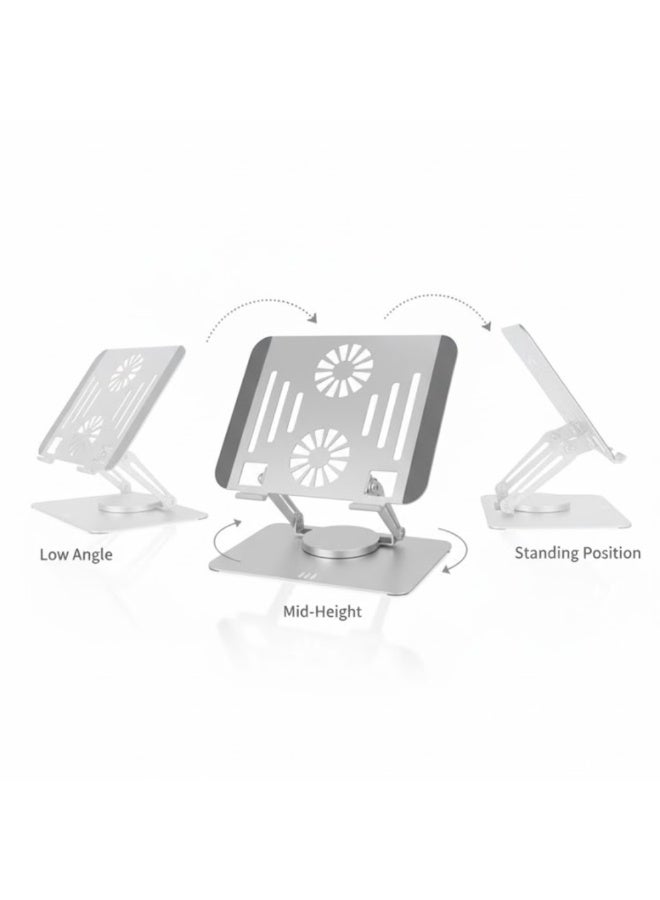 طلال حامل كمبيوتر محمول للمكتب، منظم لأجهزة الكمبيوتر المحمولة من الفولاذ المقاوم للصدأ قابل للتعديل بزاوية 360 درجة، مقاس 10-16 بوصة، حامل خفيف الوزن لأجهزة الكمبيوتر المحمولة للاستخدام المنزلي والمكتب والسفر، متوافق مع أجهزة ماك بوك وديل وإتش بي (متعدد الألوان) - Image 2