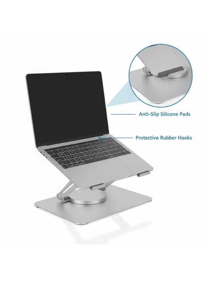 طلال حامل كمبيوتر محمول للمكتب، منظم لأجهزة الكمبيوتر المحمولة من الفولاذ المقاوم للصدأ قابل للتعديل بزاوية 360 درجة، مقاس 10-16 بوصة، حامل خفيف الوزن لأجهزة الكمبيوتر المحمولة للاستخدام المنزلي والمكتب والسفر، متوافق مع أجهزة ماك بوك وديل وإتش بي (متعدد الألوان) - Image 3