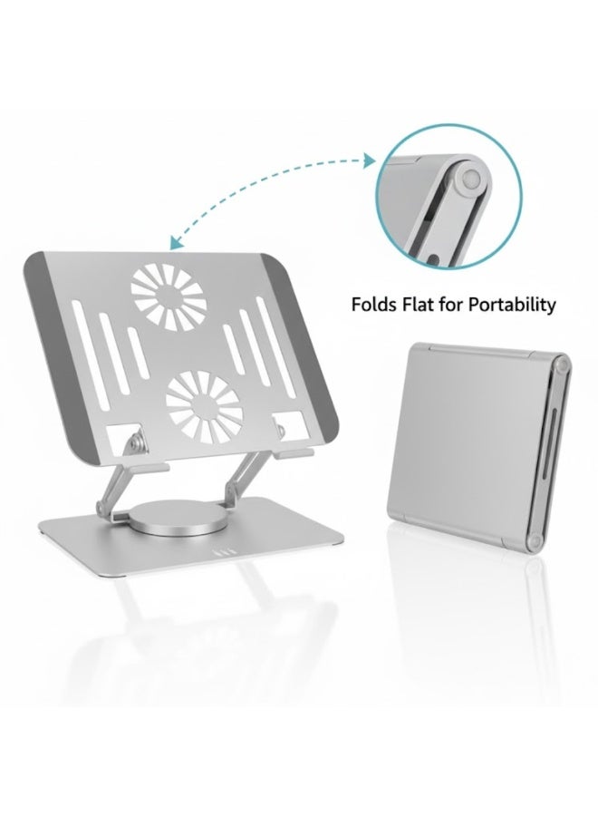 طلال حامل كمبيوتر محمول للمكتب، منظم لأجهزة الكمبيوتر المحمولة من الفولاذ المقاوم للصدأ قابل للتعديل بزاوية 360 درجة، مقاس 10-16 بوصة، حامل خفيف الوزن لأجهزة الكمبيوتر المحمولة للاستخدام المنزلي والمكتب والسفر، متوافق مع أجهزة ماك بوك وديل وإتش بي (متعدد الألوان) - Image 4