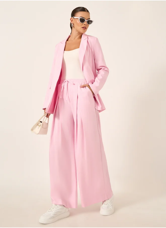 ستايلي Solid Inverted Pleated Wide Leg Pants