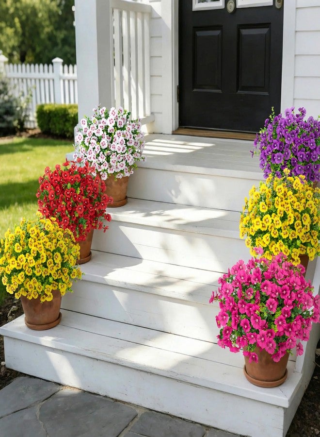Roberly 20 Bundles Artificial Flowers for Outdoors, Fake Silk Flowers with Plastic Eucalyptus Greenery Stems Realistic Faux Plants for Spring Summer Porch Patio Yard Garden Home Decor, Mixed Color - Image 3