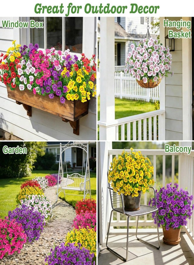 Roberly 20 Bundles Artificial Flowers for Outdoors, Fake Silk Flowers with Plastic Eucalyptus Greenery Stems Realistic Faux Plants for Spring Summer Porch Patio Yard Garden Home Decor, Mixed Color - Image 5