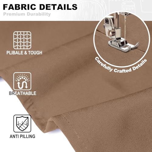 BeLuyi chef apron bib tool apron for man woman cross back straps with 4 pockets for kitchen cooking gardening baking working(brown) - Image 3
