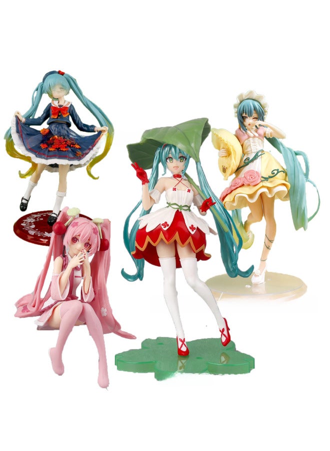 MIKU Chuyin Future Hand-made Ornaments Secondary Beautiful Girl Yugui Dog Chuyin Desktop Decoration Chassis Ornaments-Color:Powder Skirt First Sound A Generation-bag  - Image 2