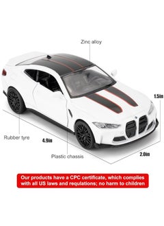 RMZ City 1/36 BMW M4 CSL Model Car, Alloy Toy Car with Pullback Function, Suitable for Collecting and Decorating Model Toys, Car Gifts for Boys and Girls (White)  - Image 1