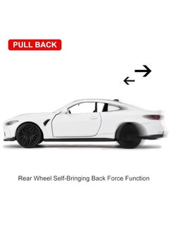 RMZ City 1/36 BMW M4 CSL Model Car, Alloy Toy Car with Pullback Function, Suitable for Collecting and Decorating Model Toys, Car Gifts for Boys and Girls (White)  - Image 2