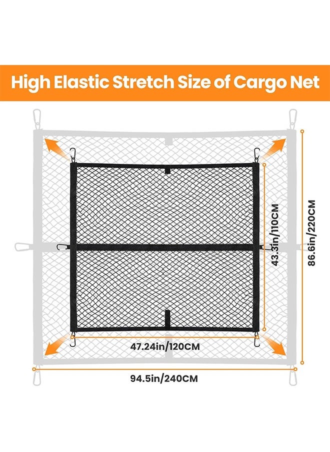 Cargo Net for Pickup Truck Bed, Elastic Cargo Net Stretchable Mesh Organizer, 4' x 4' Stretches to 7' x 7' Suitable for Daily Light Loads of Trucks(Single Layer)