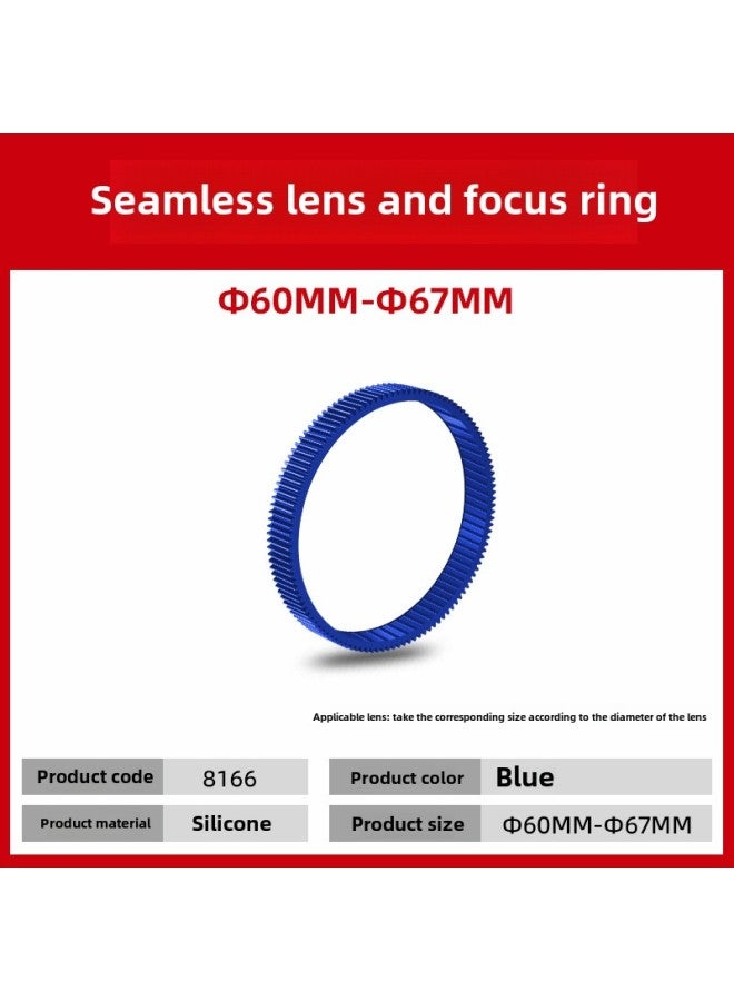 Lens Heel Focus Ring Heel Focus Belt Rotating Focus Focusing Ring Gear Ring SLR Micro Single Camera Lens Accessories-Color:8166-diameter 60-67 Blue  - Image 1