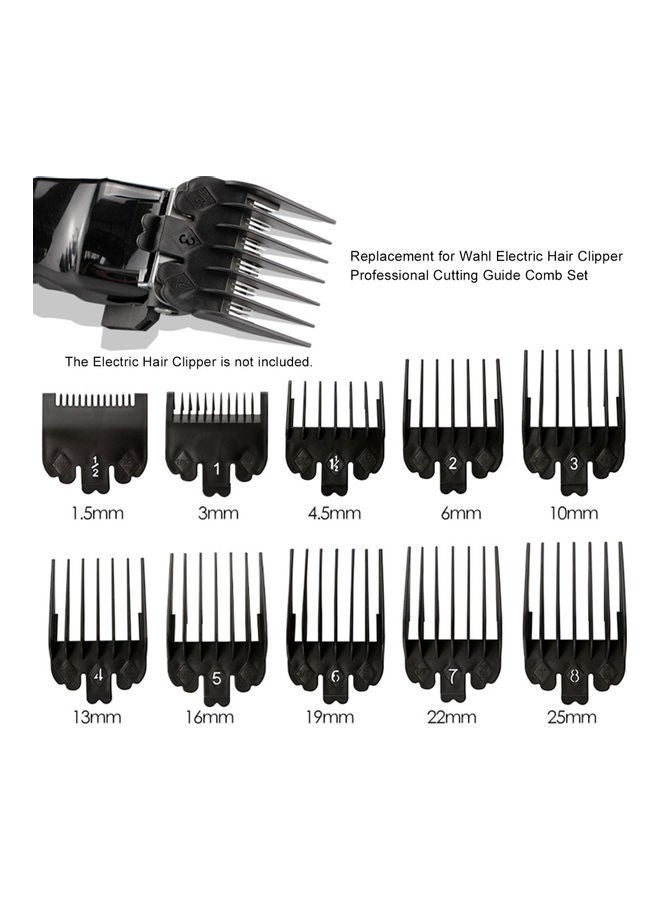 NIBEMINENT 10 Sizes Hair Clipper Limit Comb Guide Attachment Set Black - Image 3