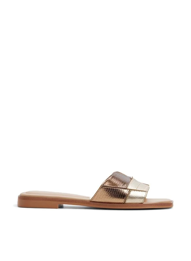 Itsandalmix Ladies Gold Flat Sandals