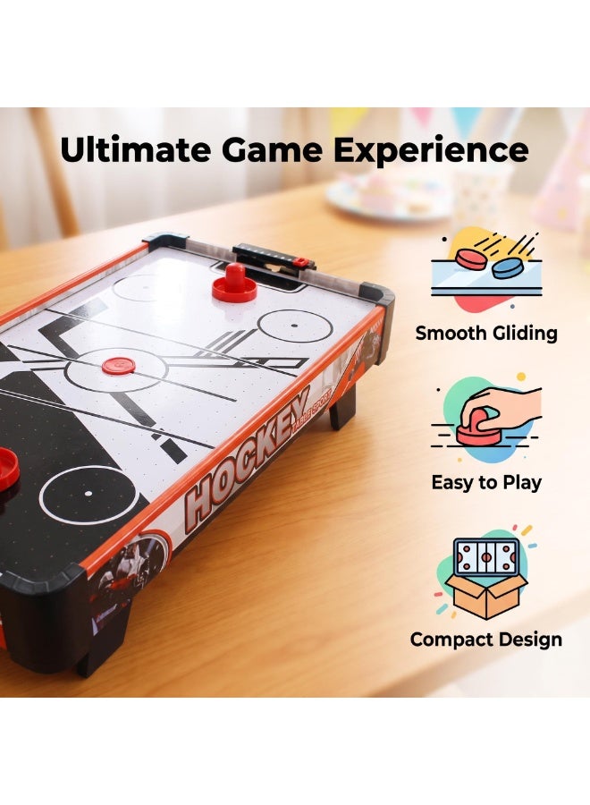 EASY FUTURE Air Hockey Game Table for Kids Air Hockey Table with Powerful Air Flow Fan Table Top Air Hockey Game Ice Hockey Game Table Compact Tabletop Game for Two Player Indoor Competition Family Party Leisure NO.1805 - Image 3