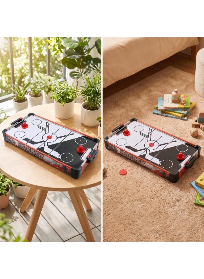 EASY FUTURE Air Hockey Game Table for Kids Air Hockey Table with Powerful Air Flow Fan Table Top Air Hockey Game Ice Hockey Game Table Compact Tabletop Game for Two Player Indoor Competition Family Party Leisure NO.1805 - Image 5