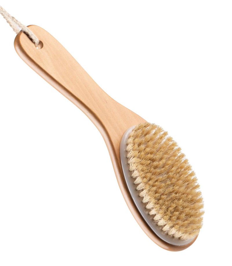 TouchME 100% Natural Boar Bristle Body Brush with Contoured Wooden Handle by - Image 2