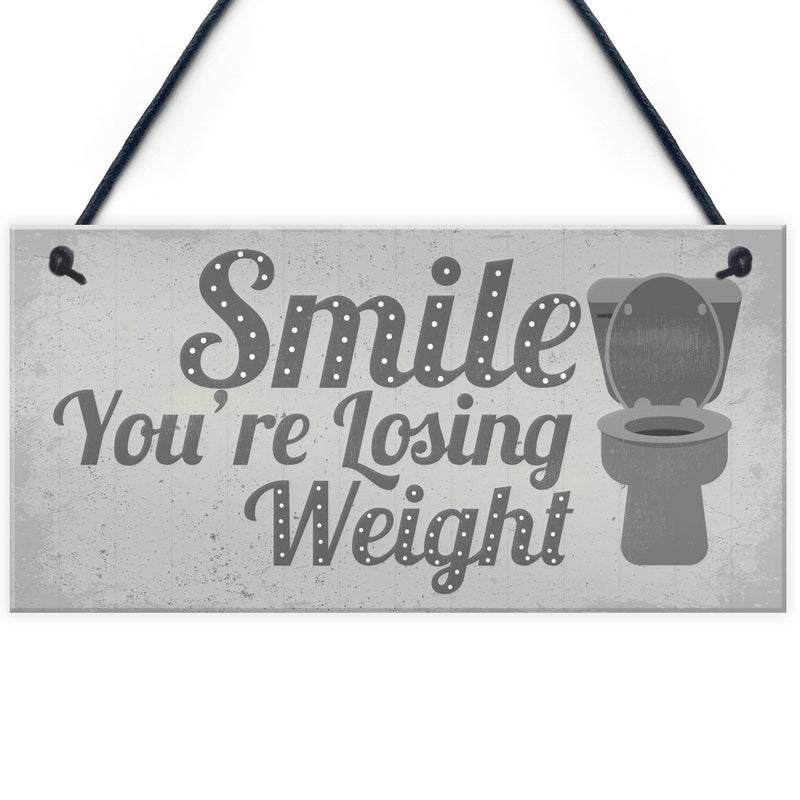 RED OCEAN Losing Weight Novelty Funny Bathroom Toilet WC Door Wall Sign Cafe Pub Office Plaque