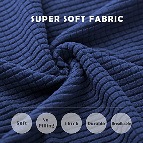 Aertiavty Chair Covers for Dining Room Set of 4 Kitchen Chair Covers, Dining Room Chair Seat Covers Chair Slipcover Parsons Chair Covers, Navy Blue - Image 5