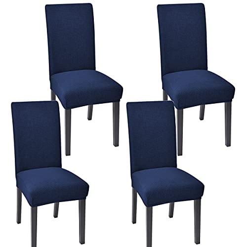 Aertiavty Chair Covers for Dining Room Set of 4 Kitchen Chair Covers, Dining Room Chair Seat Covers Chair Slipcover Parsons Chair Covers, Navy Blue - Image 1